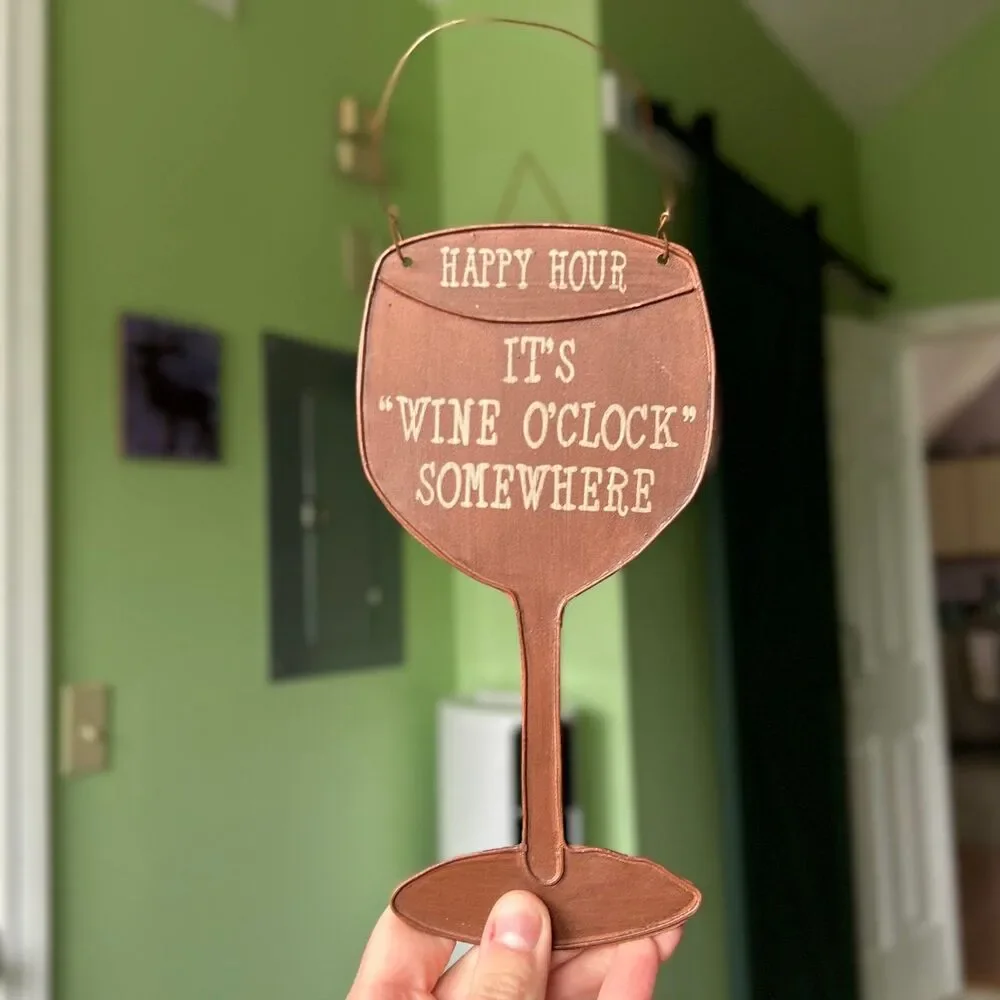 Fun Wine Lovers Metal Wall Sign Accent Set of 2